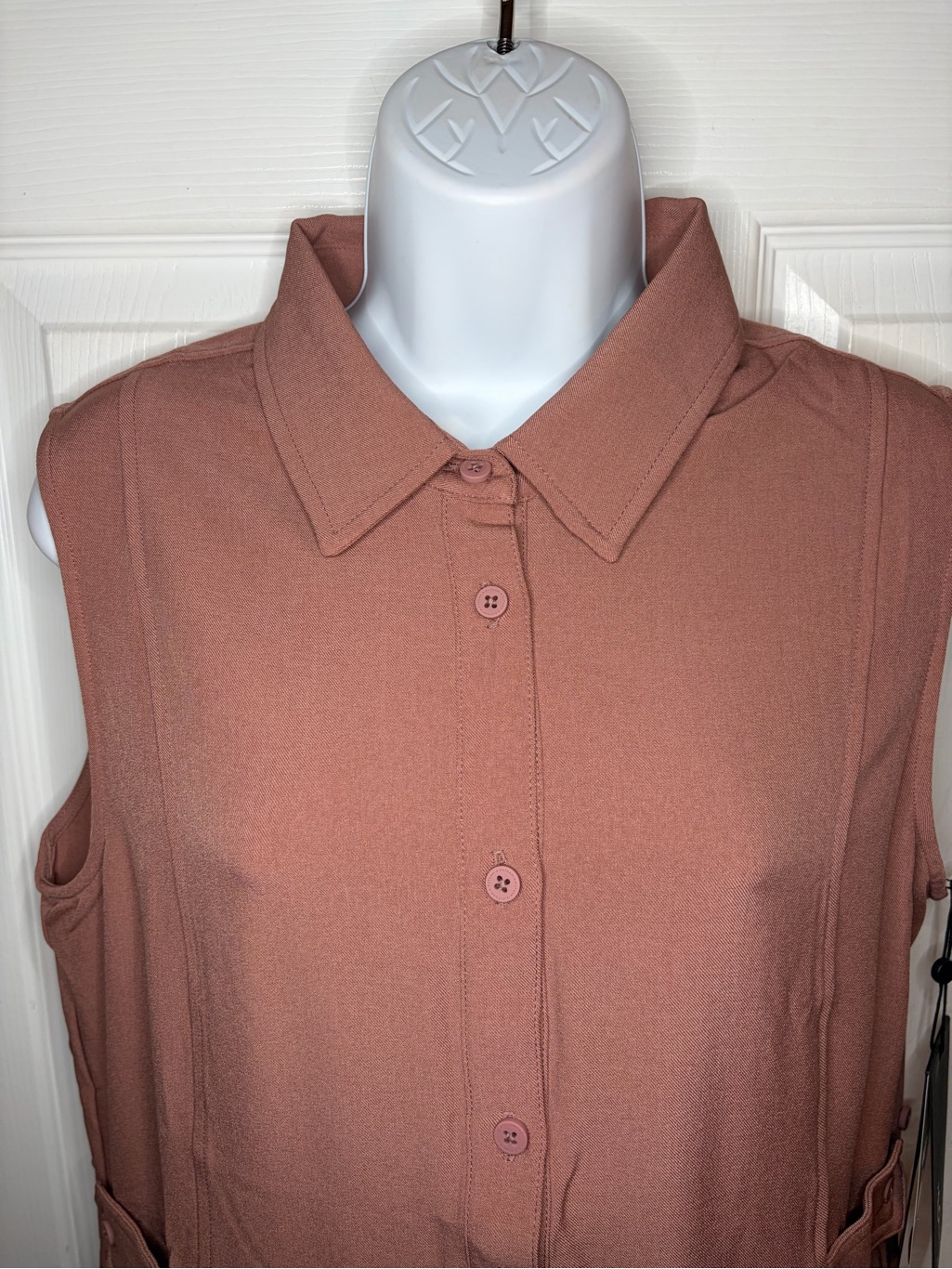 A. Putnam Womens Sleeveless Collared Mini Garden Dress Sport Dress Mauve M Nwt — image 3 of 8